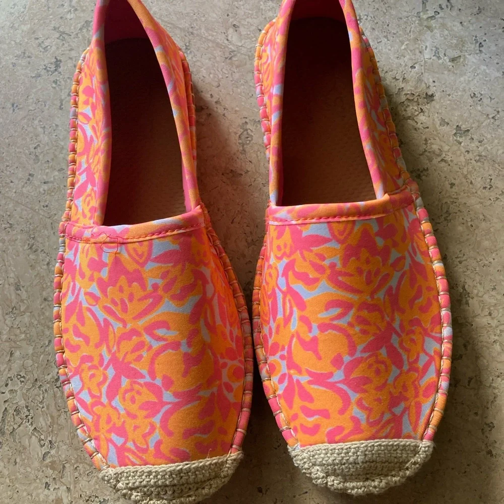 Women’s Pink & Orange Patterned Slip-On Espadrilles